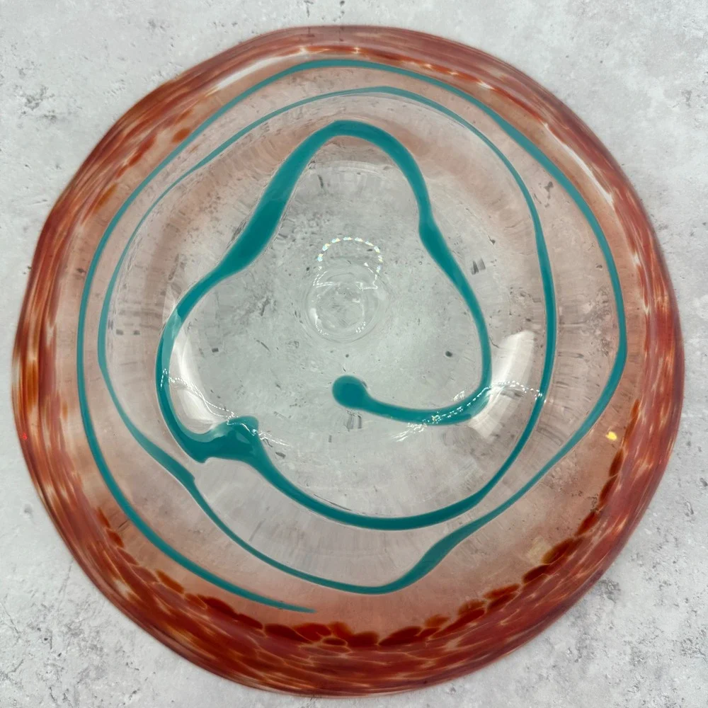 Pean Doubulyu Wavie Wear Art Glass Bowl 1992